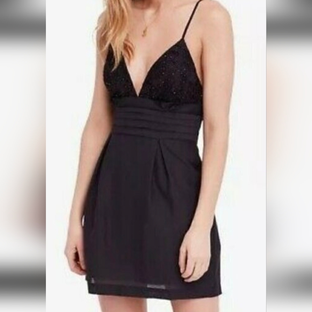 Free People NWT "We Go Together" Mini Dress in black Size 4